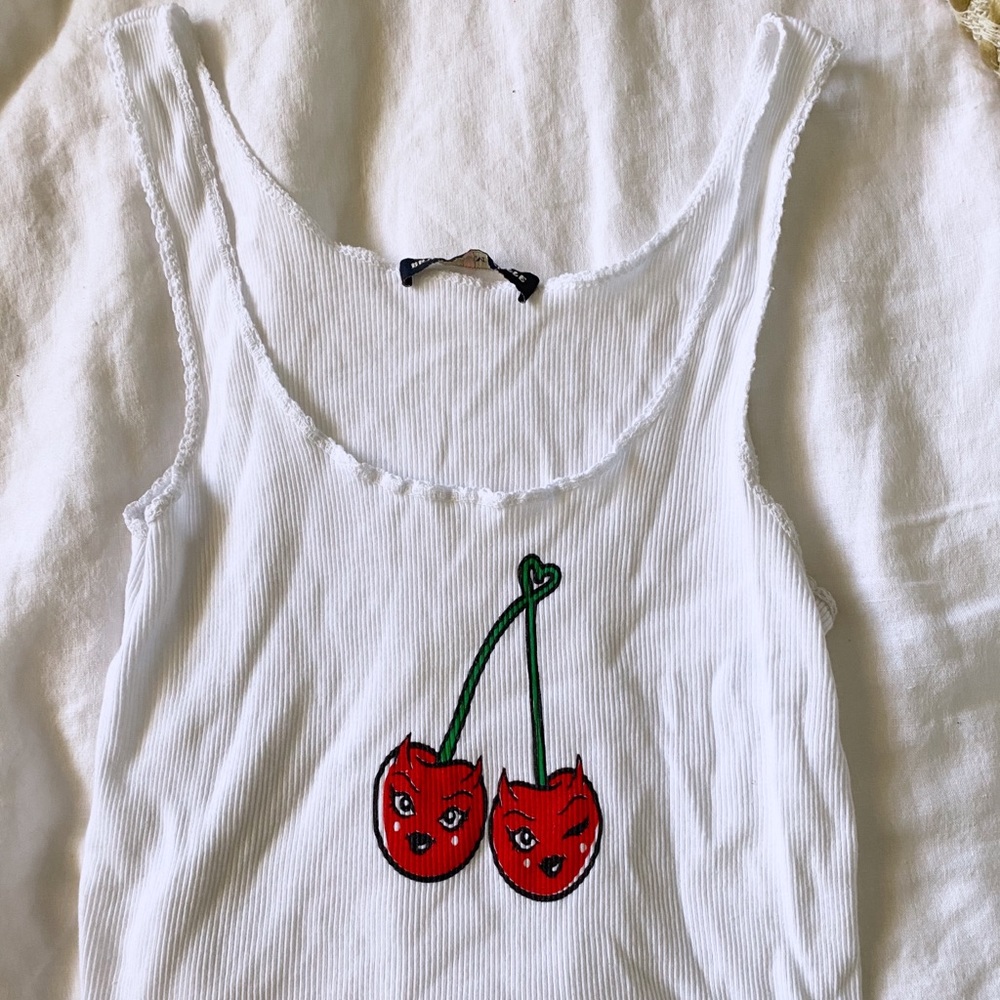 Brandy Melville crop cherry tank top